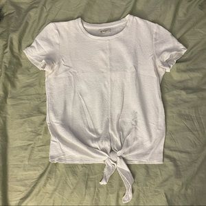 Madewell White Tie-Front Top